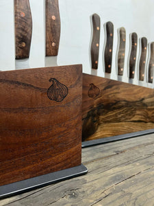 Oak Wood Knife Block Custom Knife Holder Rustic Knife Set Stand